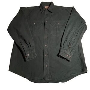 Cabelas Deerskin Soft Chamois Long Sleeve Button Up Shirt Men's Large Tall